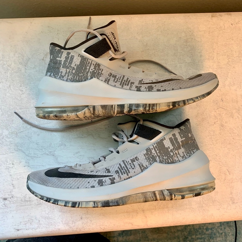 Nike Size 11 Air Max Infuriate 2 Mid‎ Grey Good AA7066-003 Basketball Shoes - Picture 3 of 16